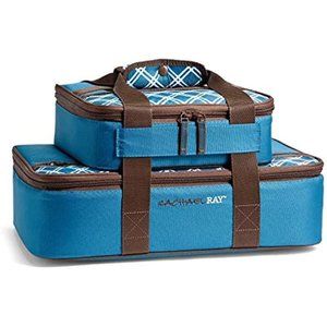 NIB Rachel Ray 2 Piece Insulated Food Carrier Set "Lasagna Lugger", Teal